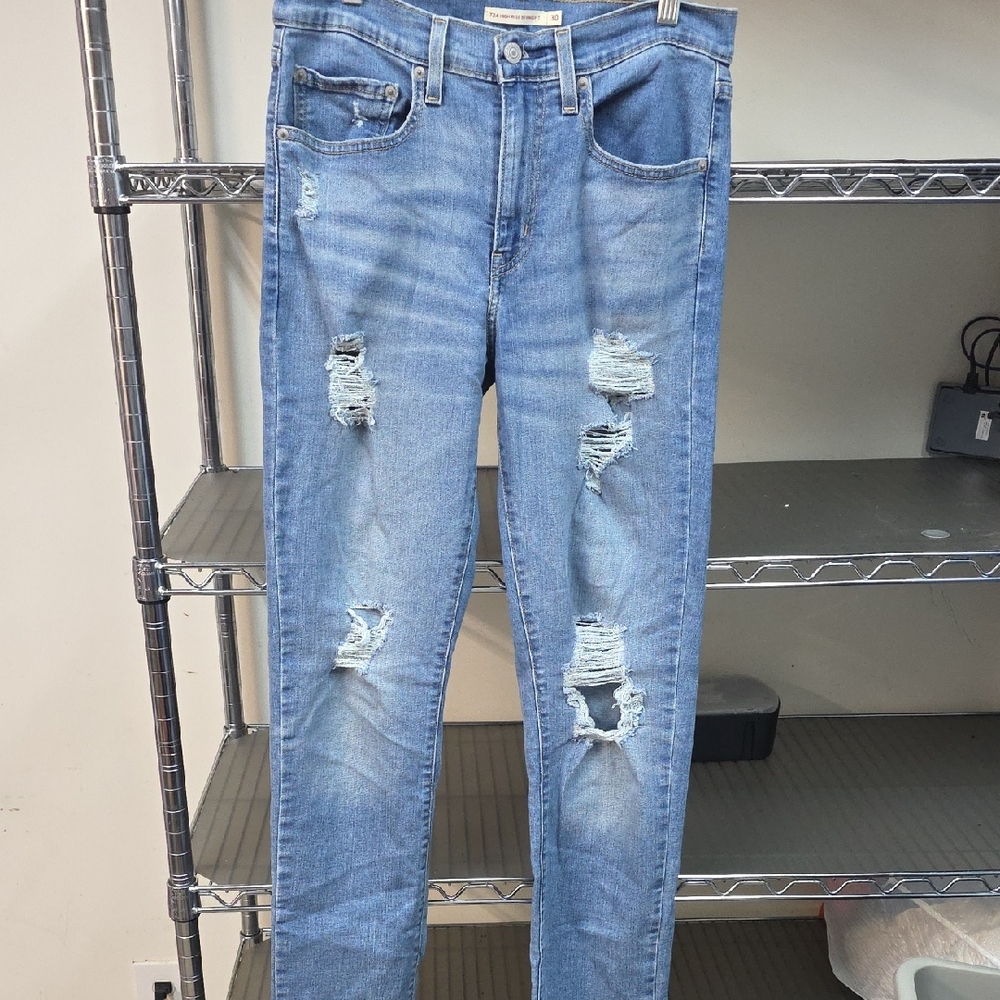 Levi's Light Blue Distressed Boyfriend Jeans